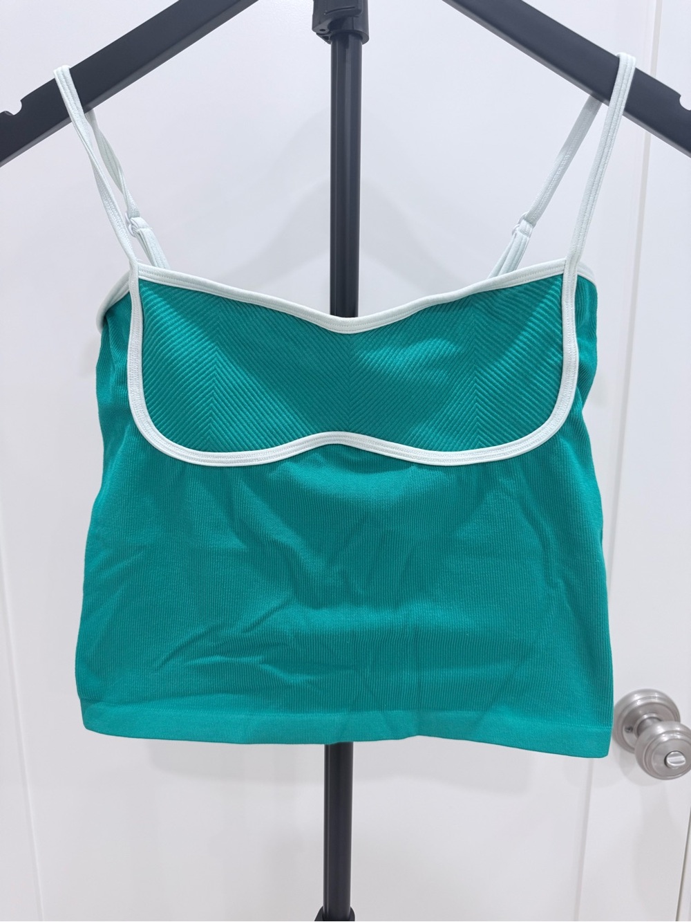 Anthropologie Teal Tank Cami with White Trim